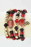 CB2301 Game Day Football Helmet Charm Bracelet - MiMi Wholesale