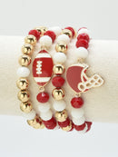 CB2301 Game Day Football Helmet Charm Bracelet - MiMi Wholesale