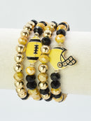 CB2301 Game Day Football Helmet Charm Bracelet - MiMi Wholesale