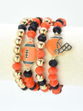 CB2301 Game Day Football Helmet Charm Bracelet - MiMi Wholesale
