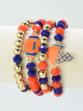 CB2301 Game Day Football Helmet Charm Bracelet - MiMi Wholesale