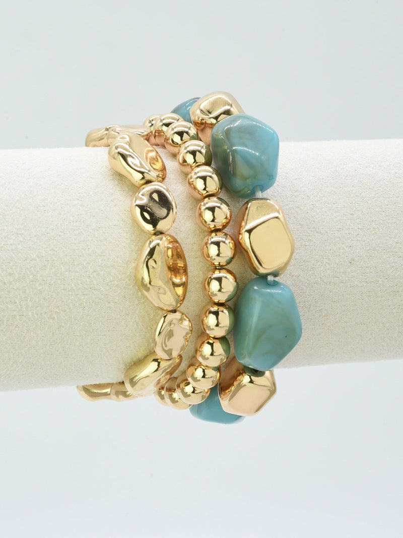CB2303 3 Piece Acrylic CCB Bracelet Set - MiMi Wholesale