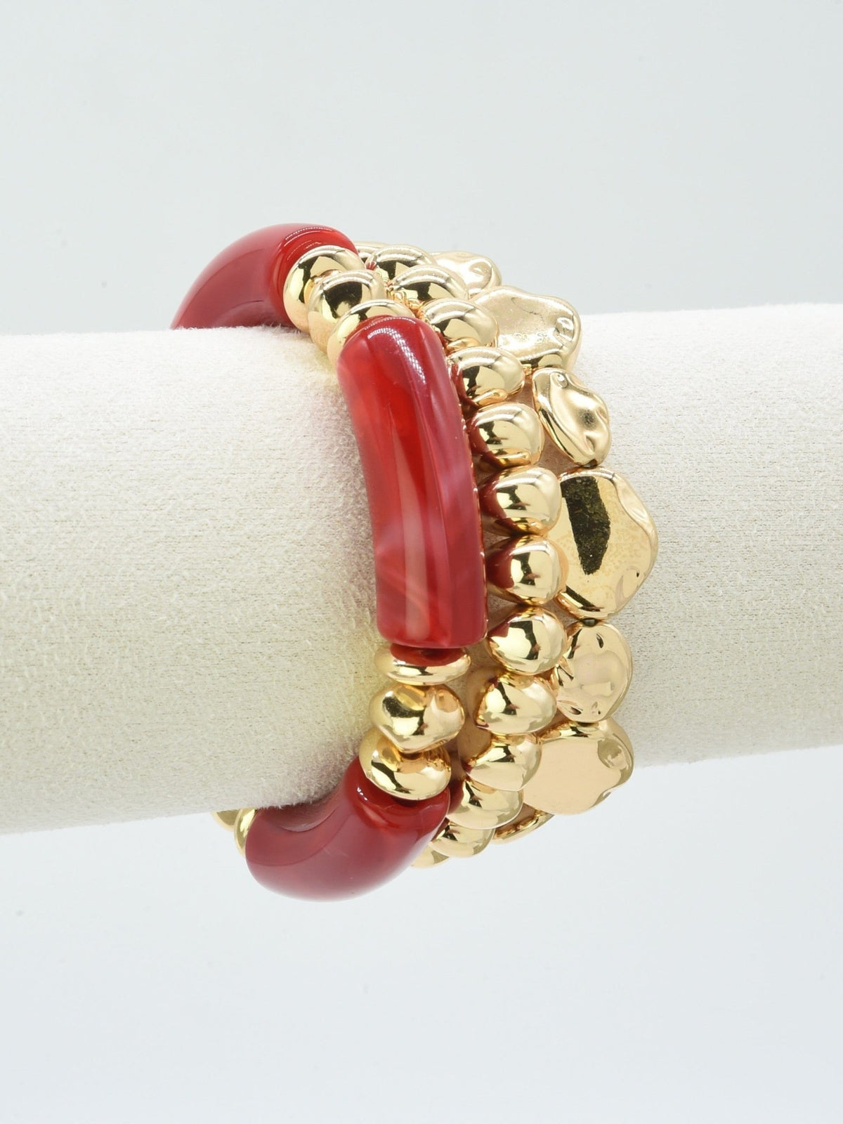 CB2303 3 Piece Round Acrylic CCB Bracelets - MiMi Wholesale