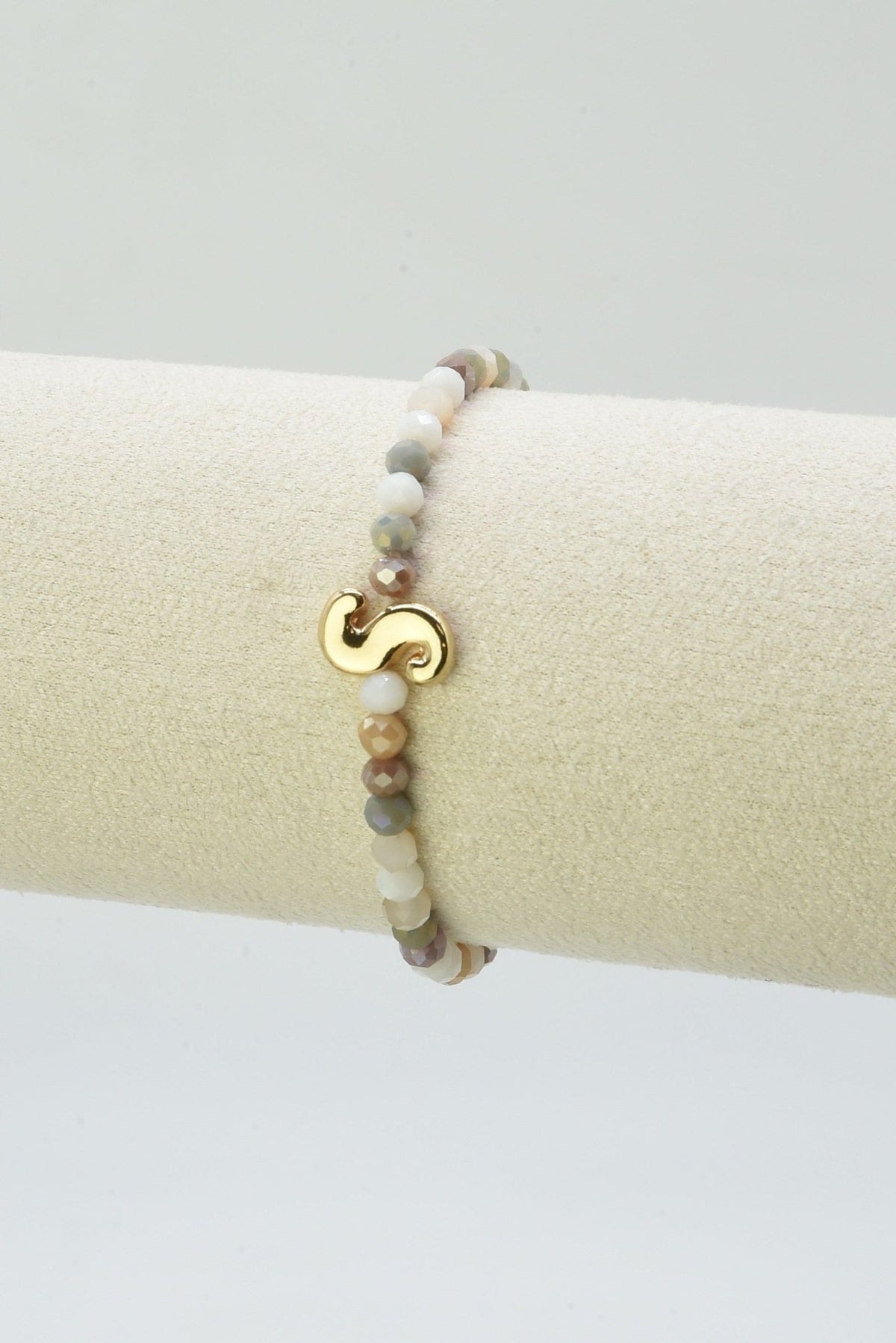 CB2315 Beaded Initial Bracelet - MiMi Wholesale