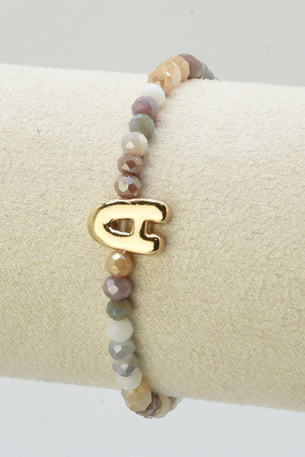 CB2315 Beaded Initial Bracelet - MiMi Wholesale