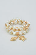 CB2317 3 Piece Shell Turtle Sealife Charm Bracelet Set - MiMi Wholesale