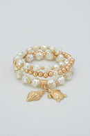 CB2317 3 Piece Shell Turtle Sealife Charm Bracelet Set - MiMi Wholesale