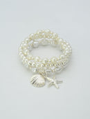 CB2317 3 Piece Shell Turtle Sealife Charm Bracelet Set - MiMi Wholesale