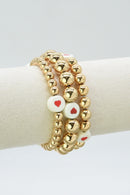 CB2321 3 Piece Heart CCB Bracelet Set - MiMi Wholesale