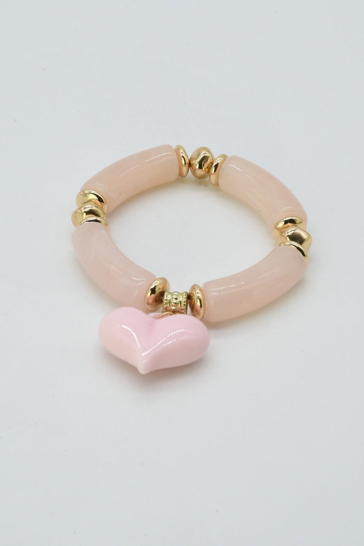 CB2322 Abigail Heart Charm Bracelet - MiMi Wholesale