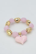 CB2324 Fiona Heart Charm Bracelet - MiMi Wholesale