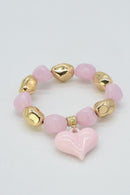 CB2324 Fiona Heart Charm Bracelet - MiMi Wholesale