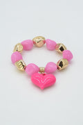 CB2324 Fiona Heart Charm Bracelet - MiMi Wholesale
