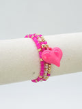 CB2325 Toria 3 Piece Heart Charm Bracelet - MiMi Wholesale