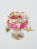 CB2328 3 Piece Sea Life Stretch Bracelet Set - MiMi Wholesale