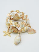 CB2329 3 Piece Sealife Charm Stretch Bracelet Set - MiMi Wholesale