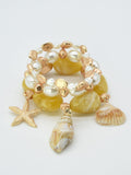 CB2329 3 Piece Sealife Charm Stretch Bracelet Set - MiMi Wholesale
