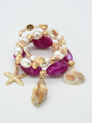 CB2329 3 Piece Sealife Charm Stretch Bracelet Set - MiMi Wholesale