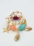 CB2329 3 Piece Sealife Charm Stretch Bracelet Set - MiMi Wholesale