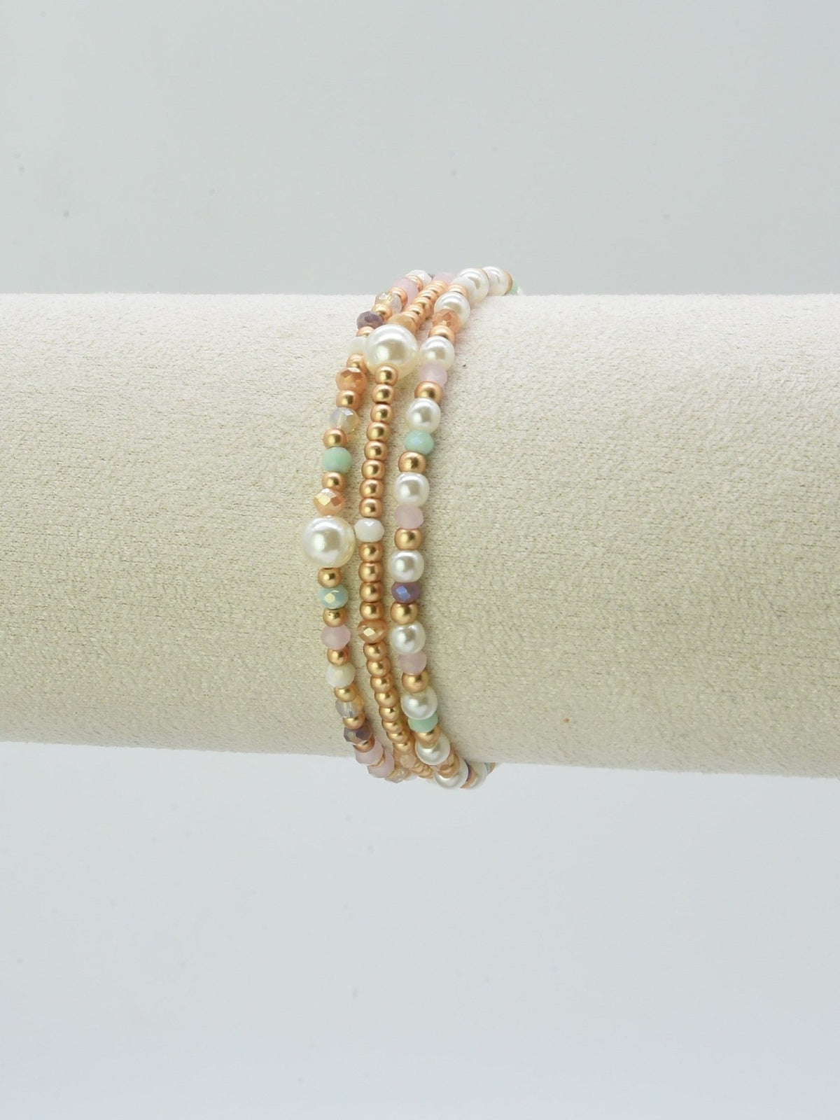 CB2334 Kai 3 Piece Beaded Stretch Bracelet Set - MiMi Wholesale