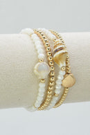 CB2336 4 Piece CCB Glass Ceramic Stretch Bracelet Set - MiMi Wholesale