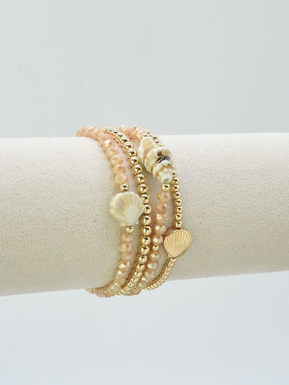 CB2336 4 Piece CCB Glass Ceramic Stretch Bracelet Set - MiMi Wholesale