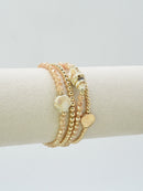 CB2336 4 Piece CCB Glass Ceramic Stretch Bracelet Set - MiMi Wholesale