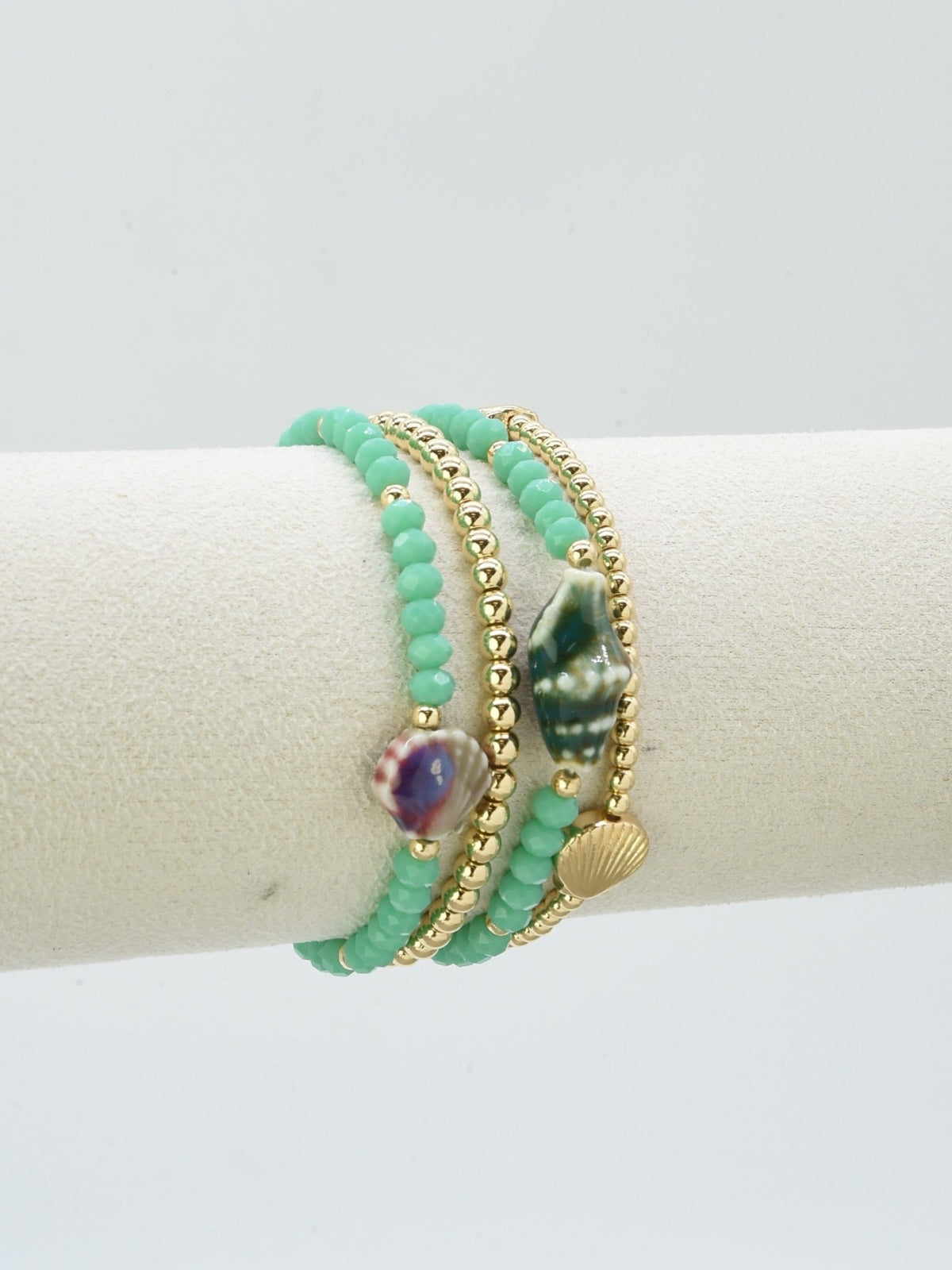 CB2336 4 Piece CCB Glass Ceramic Stretch Bracelet Set - MiMi Wholesale