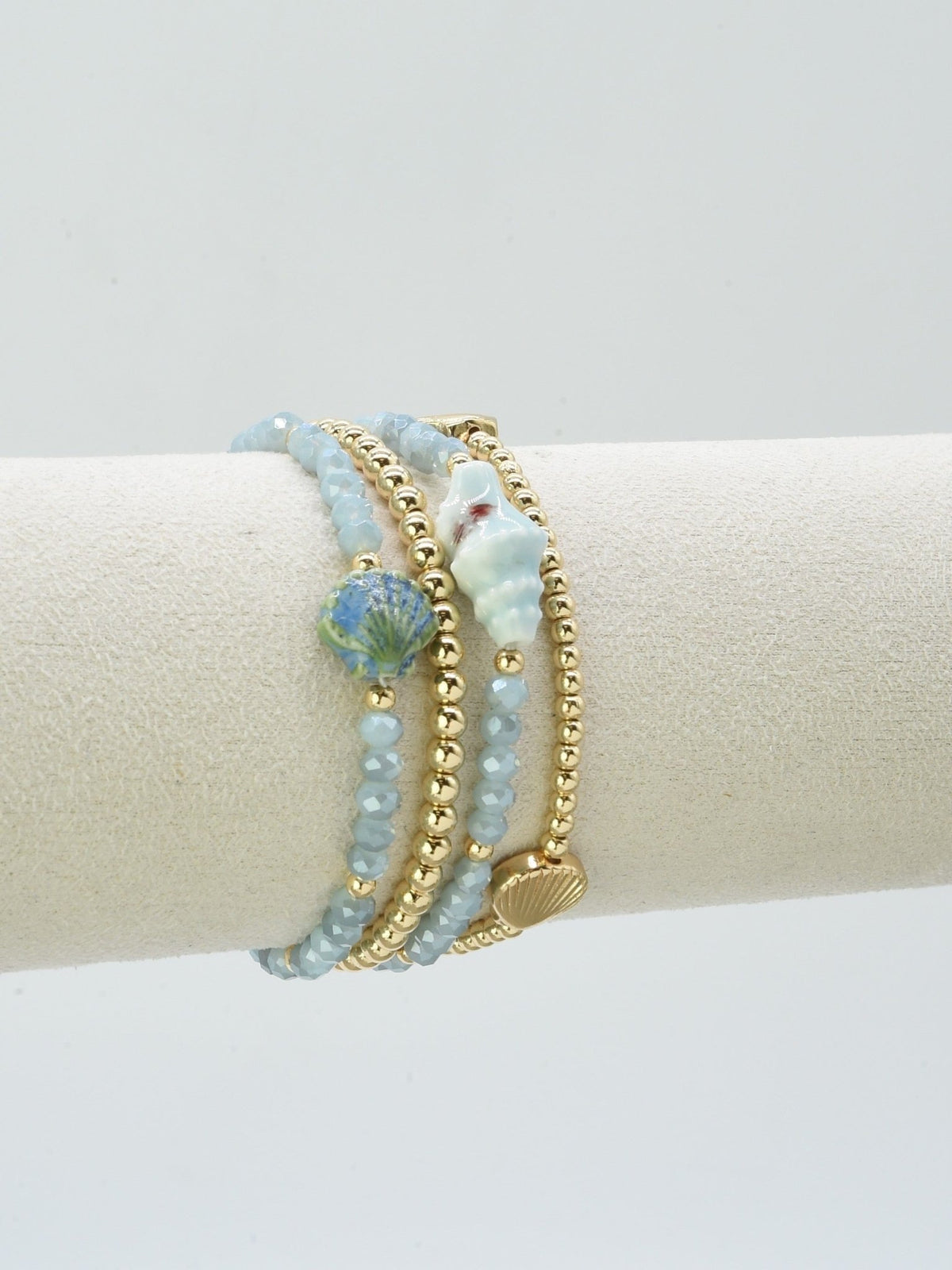CB2336 4 Piece CCB Glass Ceramic Stretch Bracelet Set - MiMi Wholesale