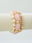 CB2341 4 Piece Acrylic, CCB, Pearl Bracelet Set - MiMi Wholesale