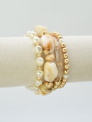 CB2341 4 Piece Acrylic, CCB, Pearl Bracelet Set - MiMi Wholesale