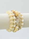 CB2342 5 Piece Glass CCB Acrylic Stretch Bracelet Set - MiMi Wholesale
