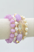 CB2342 5 Piece Glass CCB Acrylic Stretch Bracelet Set - MiMi Wholesale