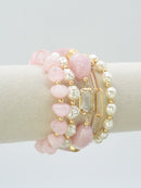 CB2342 5 Piece Glass CCB Acrylic Stretch Bracelet Set - MiMi Wholesale