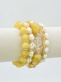 CB2342 5 Piece Glass CCB Acrylic Stretch Bracelet Set - MiMi Wholesale