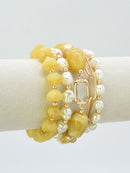 CB2342 5 Piece Glass CCB Acrylic Stretch Bracelet Set - MiMi Wholesale