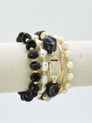 CB2342 5 Piece Glass CCB Acrylic Stretch Bracelet Set - MiMi Wholesale