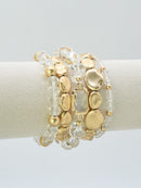CB2343 5 Piece Glass CCB Arcylic Stretch Bracelet Set - MiMi Wholesale