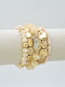 CB2343 5 Piece Glass CCB Arcylic Stretch Bracelet Set - MiMi Wholesale