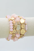 CB2343 5 Piece Glass CCB Arcylic Stretch Bracelet Set - MiMi Wholesale