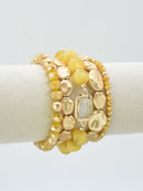 CB2343 5 Piece Glass CCB Arcylic Stretch Bracelet Set - MiMi Wholesale