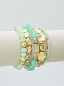 CB2343 5 Piece Glass CCB Arcylic Stretch Bracelet Set - MiMi Wholesale
