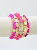 CB2343 5 Piece Glass CCB Arcylic Stretch Bracelet Set - MiMi Wholesale