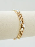 CB2346 3 Piece Metal Bead with CCB Stretch Bracelet - MiMi Wholesale