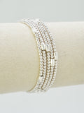 CB2347 5 Piece Metal Bead with CCB Stretch Bracelet - MiMi Wholesale