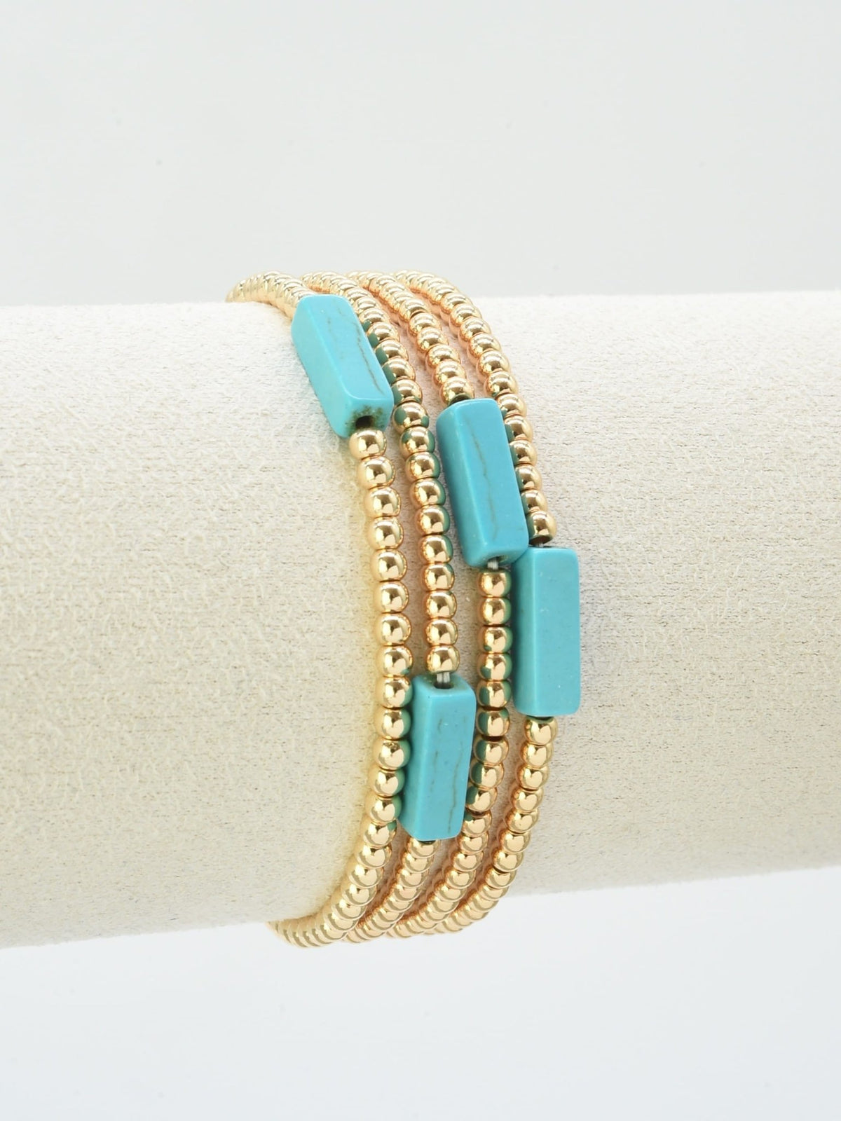 CB2348 4 Piece CCB Semi Precious Accent Bracelet Set - MiMi Wholesale