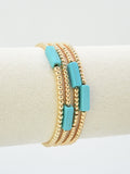 CB2348 4 Piece CCB Semi Precious Accent Bracelet Set - MiMi Wholesale