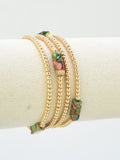 CB2348 4 Piece CCB Semi Precious Accent Bracelet Set - MiMi Wholesale