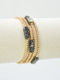 CB2348 4 Piece CCB Semi Precious Accent Bracelet Set - MiMi Wholesale