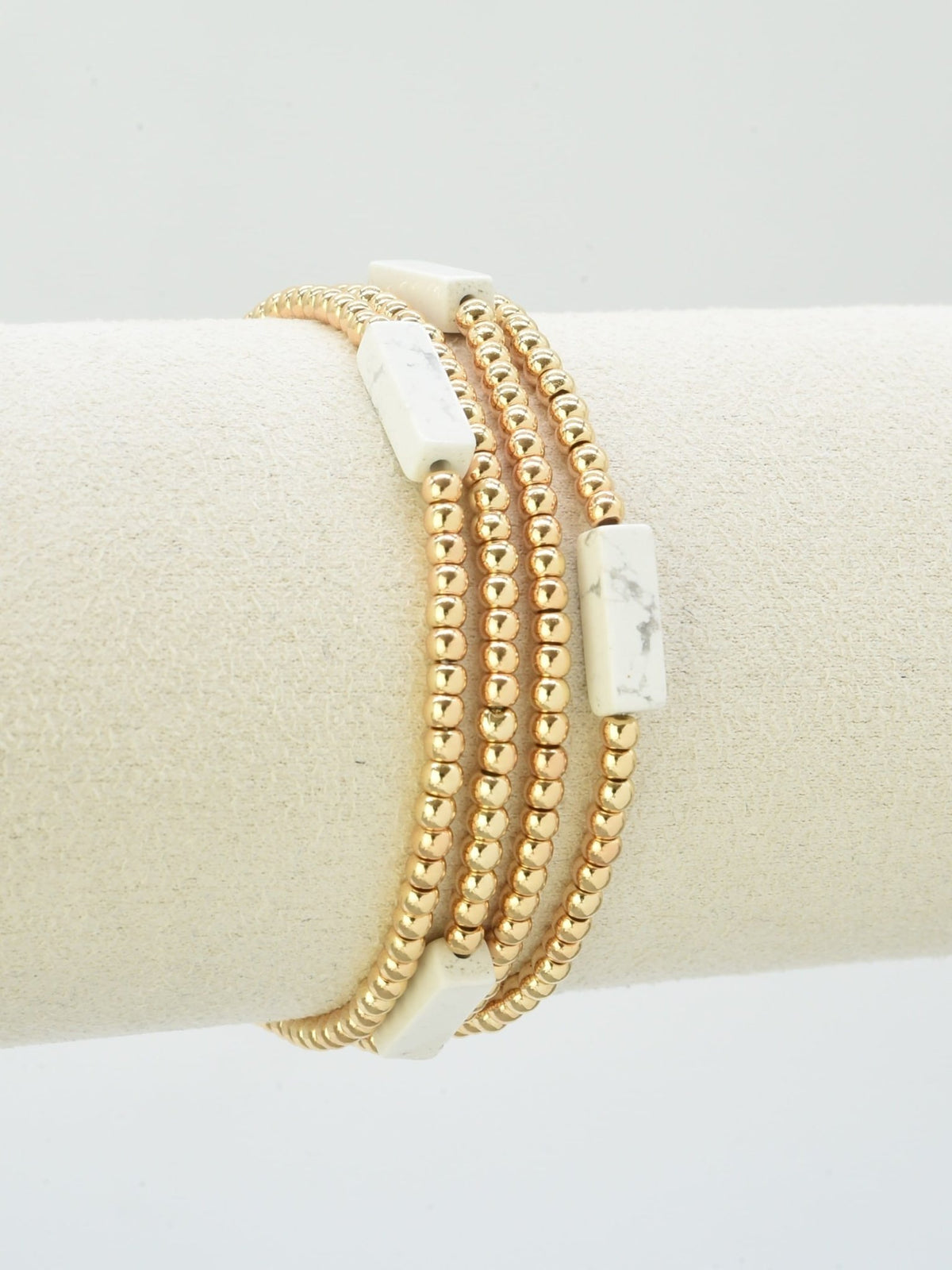 CB2348 4 Piece CCB Semi Precious Accent Bracelet Set - MiMi Wholesale